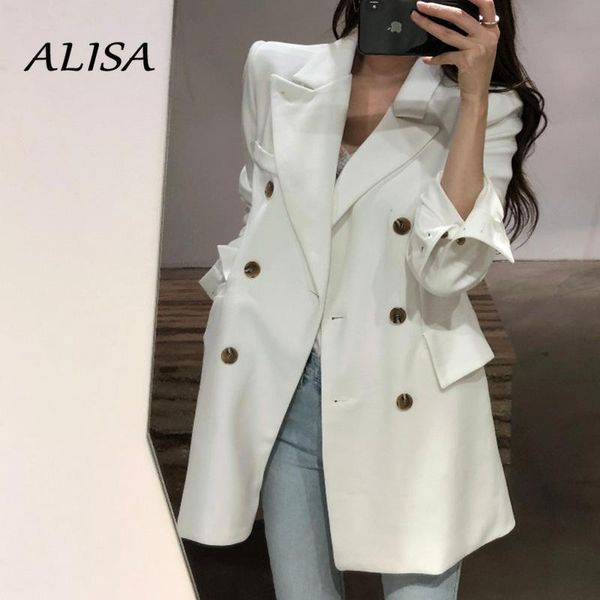 women's suits & blazers spring autumn elegant blazer women turn down collar double breasted coats woman casual black, White;black
women's suits & blazers spring autumn elegant blazer women turn down collar double breasted coats woman casual black, White;black