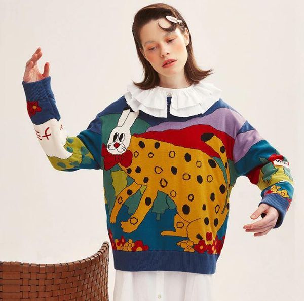 women's sweaters drop weird polka dot illustration jacquard thick pullover student girl, White;black
women's sweaters drop weird polka dot illustration jacquard thick pullover student girl, White;black
