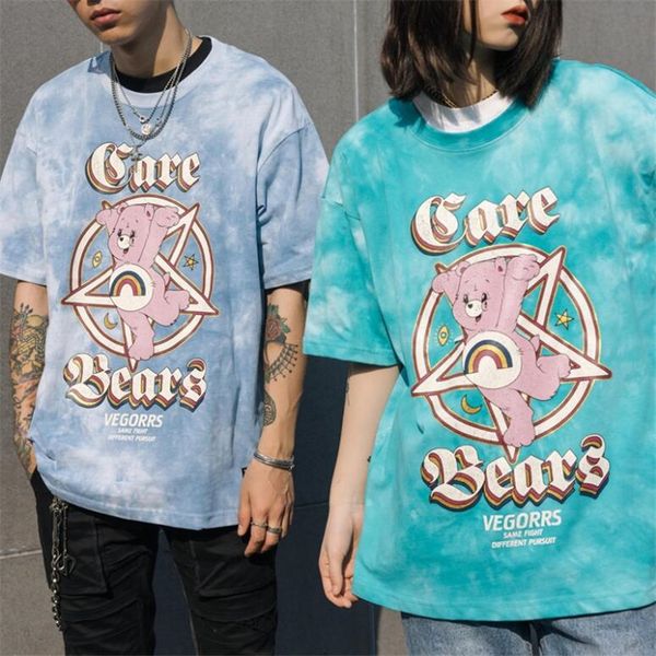 2021 street style tie dye technology gradient animation five star bear print short sleeve men's and women's loose summer t-shirt r, White
2021 street style tie dye technology gradient animation five star bear print short sleeve men's and women's loose summer t-shirt r, White