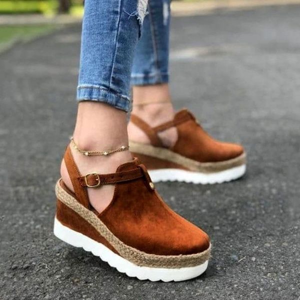 women's sandals vintage wedge shoes woman buckle strap straw thick bottom flats platform sandals flock female shoes summer 2021, Black
women's sandals vintage wedge shoes woman buckle strap straw thick bottom flats platform sandals flock female shoes summer 2021, Black