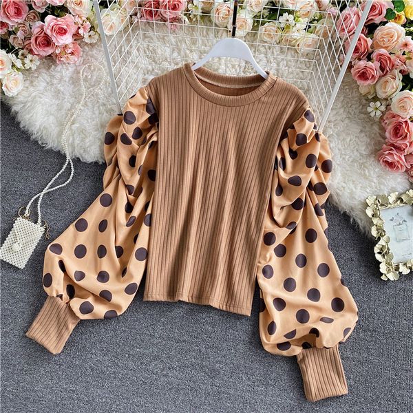 2021 women polka dot blouse spring autumn elegant round neck see through long sleeve patchwork slim short shirt female icrq, Blue
2021 women polka dot blouse spring autumn elegant round neck see through long sleeve patchwork slim short shirt female icrq, Blue