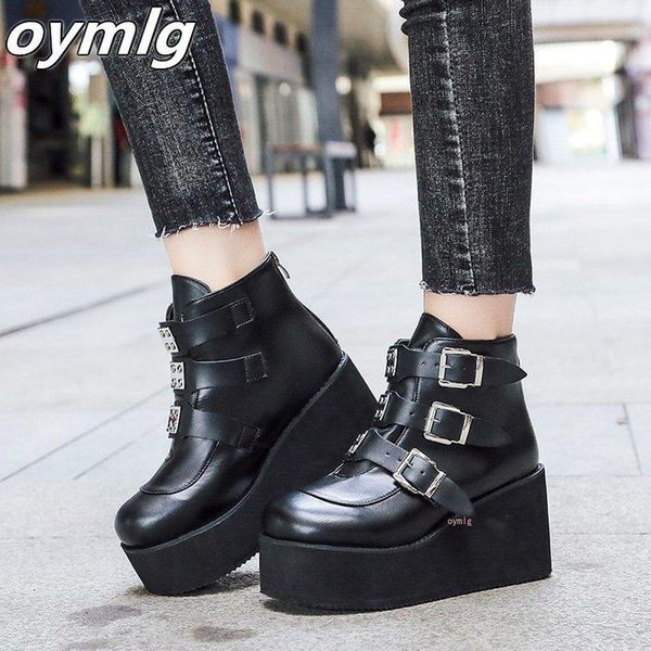 boots 2021 brand metal buckle ankle women fashion punk female high platform wedges heels shoes woman, Black
boots 2021 brand metal buckle ankle women fashion punk female high platform wedges heels shoes woman, Black