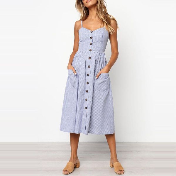 casual dresses holiday dress women's v neck sleeveless solid color single breasted suspender summer loose vestidos#40, Black;gray
casual dresses holiday dress women's v neck sleeveless solid color single breasted suspender summer loose vestidos#40, Black;gray