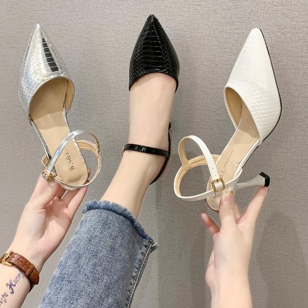 dress shoes 8 cm slingback women pointed toe sandals summer stiletto party metal high heels buckle pumps, Black
dress shoes 8 cm slingback women pointed toe sandals summer stiletto party metal high heels buckle pumps, Black