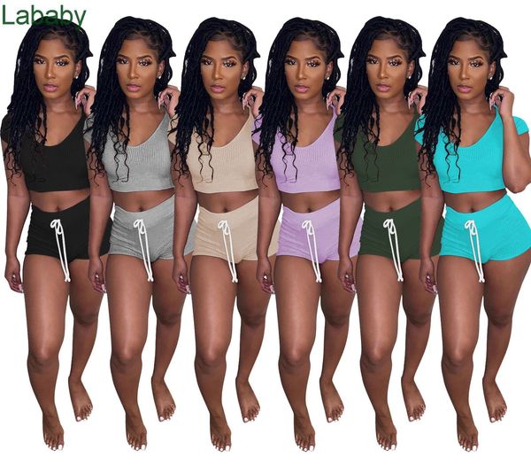 women tracksuits two pieces set designer 2021 new solid rib short sleeve shorts sports two piece set, Gray
women tracksuits two pieces set designer 2021 new solid rib short sleeve shorts sports two piece set, Gray