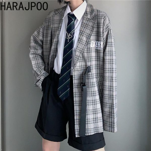 women's suits & blazers harajpoo woman 2021 spring autumn korean style ins fashion letters embroidery plaid loose versatile couple coat, White;black
women's suits & blazers harajpoo woman 2021 spring autumn korean style ins fashion letters embroidery plaid loose versatile couple coat, White;black