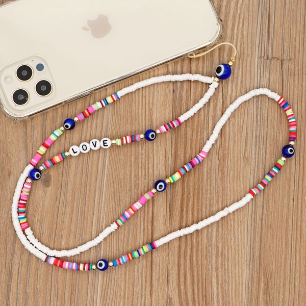 2021phone charm beaded chains evil eye pendants for mobile strap clay necklace telephone jewelry long neck chain lanyard, Silver
2021phone charm beaded chains evil eye pendants for mobile strap clay necklace telephone jewelry long neck chain lanyard, Silver
