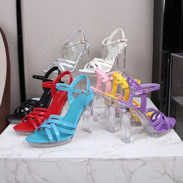 dress shoes simple party women pumps 11cm super high heel summer open toe heels pvc transparent crystal ladies sandals, Black
dress shoes simple party women pumps 11cm super high heel summer open toe heels pvc transparent crystal ladies sandals, Black