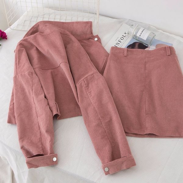 fashion two piece ladies pink jacket casual women set autumn short skirt corduroy coat loose 2pcs suit sno5, Black;gray
fashion two piece ladies pink jacket casual women set autumn short skirt corduroy coat loose 2pcs suit sno5, Black;gray