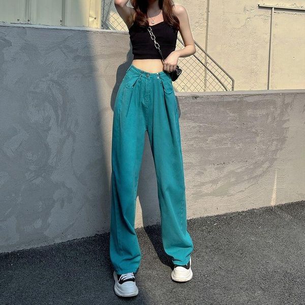 women's jeans guuzyuviz candy colors woman adjustable buttons wide leg pants denim high waist plus size loose vintage casual straight, Blue
women's jeans guuzyuviz candy colors woman adjustable buttons wide leg pants denim high waist plus size loose vintage casual straight, Blue