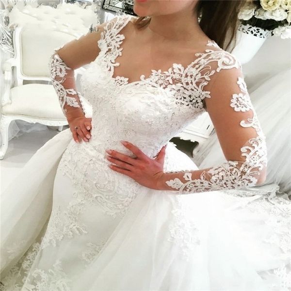 new luxury 2021 lace long sleeve mermaid with detachable skirt backless court train saudi arabia bridal wedding gowns dubai vq9y, White
new luxury 2021 lace long sleeve mermaid with detachable skirt backless court train saudi arabia bridal wedding gowns dubai vq9y, White