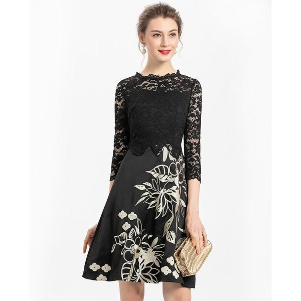 casual dresses quality superior 2021 spring women vintage celebrities slim lace dress empire summer clothing embroidery party, Black;gray
casual dresses quality superior 2021 spring women vintage celebrities slim lace dress empire summer clothing embroidery party, Black;gray