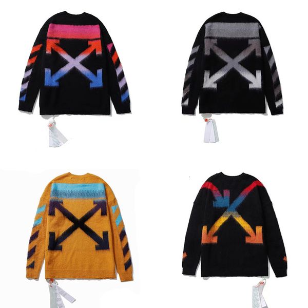 trendy gradient arrow loose ow mohair sweater for men and women, White;black
trendy gradient arrow loose ow mohair sweater for men and women, White;black