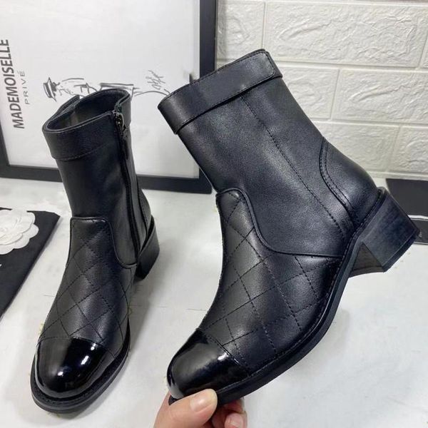 boots genuine leather women's classic design rhomboid style sqaure heels patent patchwork suede runway shoes, Black
boots genuine leather women's classic design rhomboid style sqaure heels patent patchwork suede runway shoes, Black