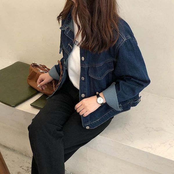 women's jackets 2021 vintage jean jacket for women bright line wash blue denim grils spring fall big pocket retro jeans coat, Black;brown
women's jackets 2021 vintage jean jacket for women bright line wash blue denim grils spring fall big pocket retro jeans coat, Black;brown