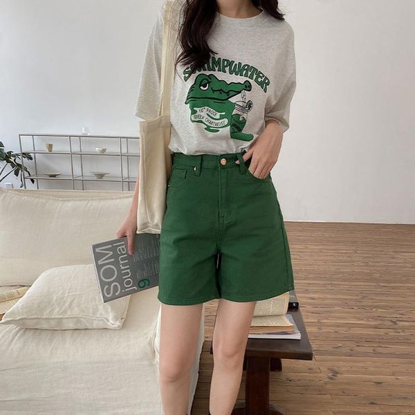 women's shorts summer denim green washed vintage high waist flexible jeans ladies bottom, White;black
women's shorts summer denim green washed vintage high waist flexible jeans ladies bottom, White;black
