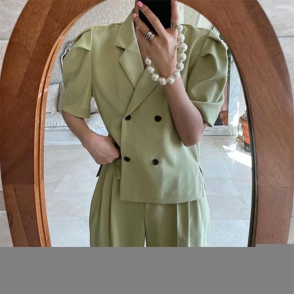 women's two piece pants vintage sets loose 2 set women puff sleeve shirt and high waist long suit casual ensemble femme summer, White
women's two piece pants vintage sets loose 2 set women puff sleeve shirt and high waist long suit casual ensemble femme summer, White