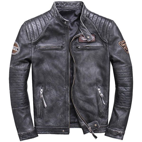 men's leather & faux zvaqs 2021 genuine jackets vintage cowhide motorcycle brown black coat for male pph791
men's leather & faux zvaqs 2021 genuine jackets vintage cowhide motorcycle brown black coat for male pph791