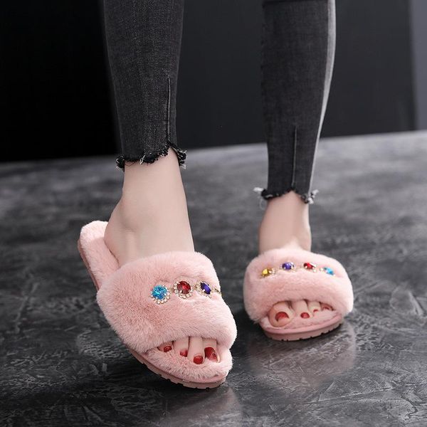 slippers 2021 women home 4-color crystal winter warm shoes woman slip on flats slides female faux fur house, Black
slippers 2021 women home 4-color crystal winter warm shoes woman slip on flats slides female faux fur house, Black