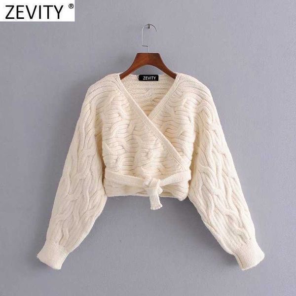 zevity women vintage cross v neck twist crochet short knitting sweater femme chic hem bow tied casual cardigans s685 210603, White;black
zevity women vintage cross v neck twist crochet short knitting sweater femme chic hem bow tied casual cardigans s685 210603, White;black