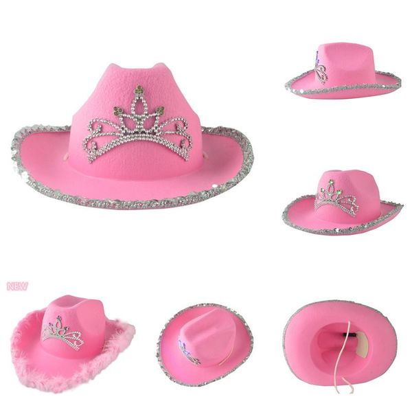 wide brim hats halloween women pink cowboy hat holiday party activities carnival with crown sequin decoration wholesale, Blue;gray
wide brim hats halloween women pink cowboy hat holiday party activities carnival with crown sequin decoration wholesale, Blue;gray