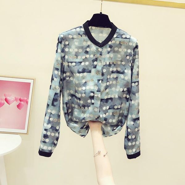 women's blouses & shirts polka dot chiffon women fashion design 2021 o-neck long-sleeved elegant office lady outwear, White
women's blouses & shirts polka dot chiffon women fashion design 2021 o-neck long-sleeved elegant office lady outwear, White