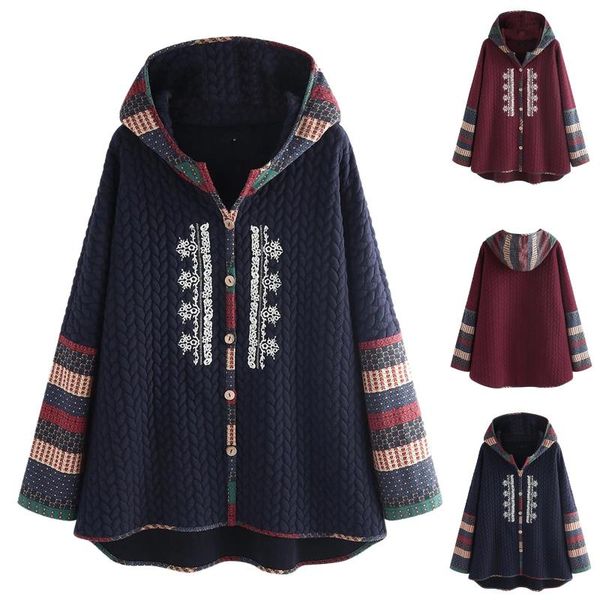 women's jackets autumn winter hooded ethnic printed national warm hoodie coat long sleeve single-breasted jacket with zipper, Black;brown
women's jackets autumn winter hooded ethnic printed national warm hoodie coat long sleeve single-breasted jacket with zipper, Black;brown
