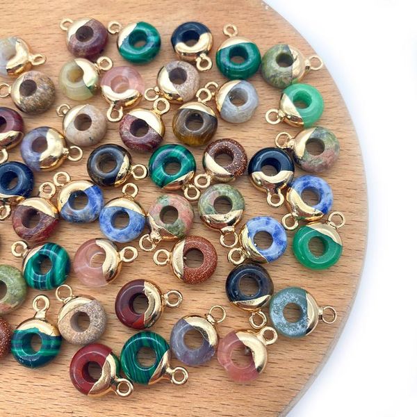 charms 5pc/pack natural stone pendants round circular ring gold color metal diy making necklace earrings electroplating 10x14mm, Bronze;silver
charms 5pc/pack natural stone pendants round circular ring gold color metal diy making necklace earrings electroplating 10x14mm, Bronze;silver