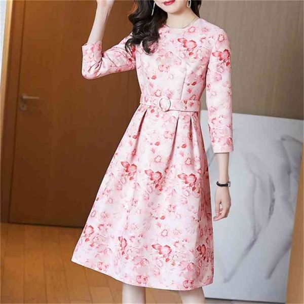 women's spring runway elegant pink dress fashion o-neck 3/4 sleeve print slim retro dresses vestdios 210526, Black;gray
women's spring runway elegant pink dress fashion o-neck 3/4 sleeve print slim retro dresses vestdios 210526, Black;gray