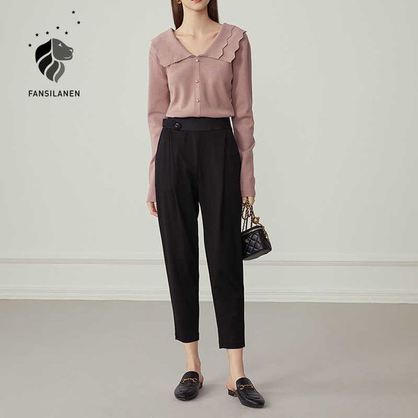 fansilaen office lady casual black harem pant elastic band pleated suit elegant loose high waist trousers 210607, Black;white
fansilaen office lady casual black harem pant elastic band pleated suit elegant loose high waist trousers 210607, Black;white