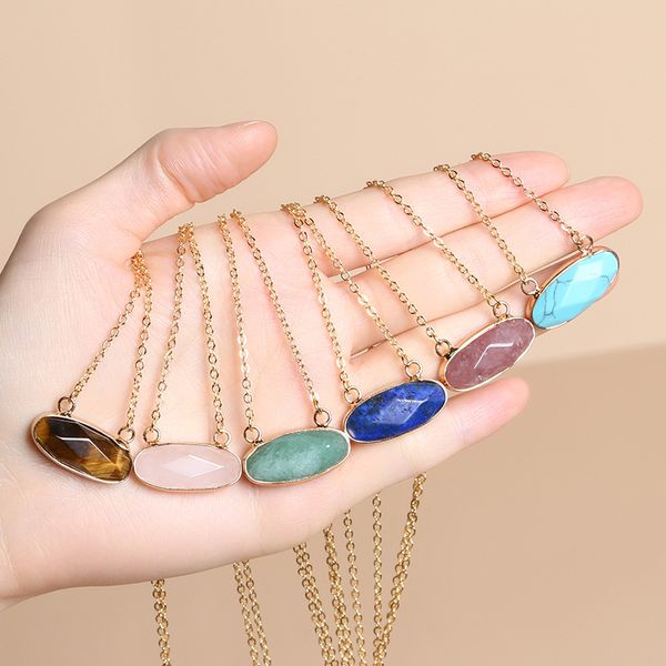 druzy crystal natural stone pendant necklace gold edge oval style amethyst rose quartz chakra healing jewelry for women, Silver
druzy crystal natural stone pendant necklace gold edge oval style amethyst rose quartz chakra healing jewelry for women, Silver