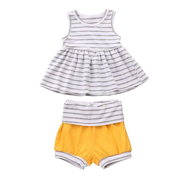 clothing sets 12m-3t summer infant baby girls clothes sleeveless fashion stripe print dress shorts outfits set baby's, White
clothing sets 12m-3t summer infant baby girls clothes sleeveless fashion stripe print dress shorts outfits set baby's, White