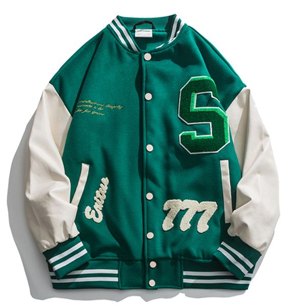 men high street vintage varsity jacket towel embroidered patchwork baseball jackets japanese college oversized streetwear unisex, Black;brown
men high street vintage varsity jacket towel embroidered patchwork baseball jackets japanese college oversized streetwear unisex, Black;brown