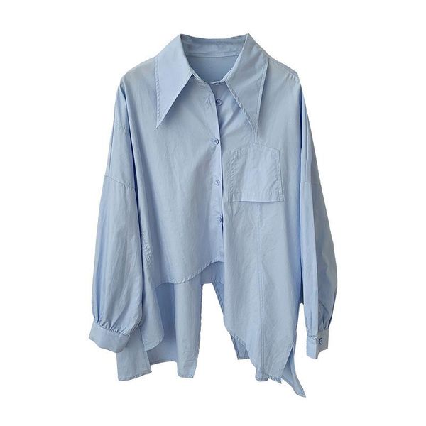 women's blouses & shirts spring solid color lapel irregular cardigan long sleeve loose casual three-color inch shirt women, White
women's blouses & shirts spring solid color lapel irregular cardigan long sleeve loose casual three-color inch shirt women, White