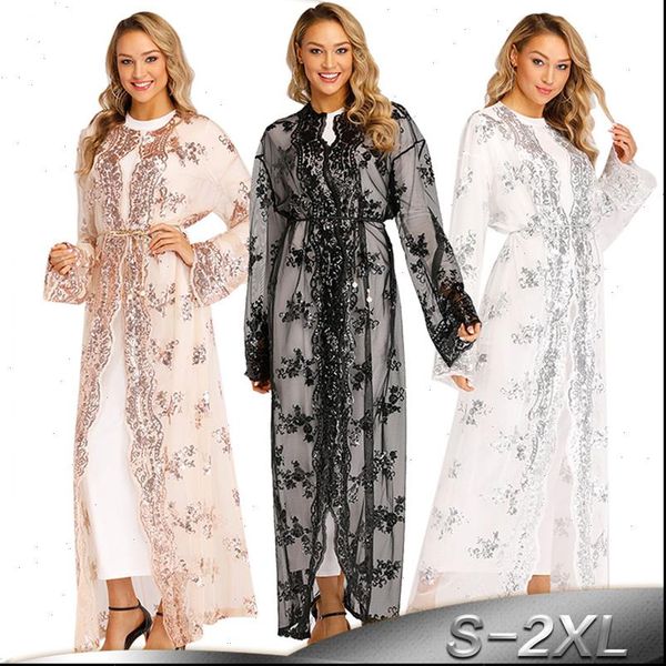 plus size long kimono mujer 2021 dubai abaya muslim women embroidery chiffon mesh cardigan blouse roupas feminina clothes, White
plus size long kimono mujer 2021 dubai abaya muslim women embroidery chiffon mesh cardigan blouse roupas feminina clothes, White