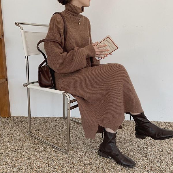 casual dresses winter women sweater long sleeve turtleneck warm pullover dress korean fashion female loose knitted, Black;gray
casual dresses winter women sweater long sleeve turtleneck warm pullover dress korean fashion female loose knitted, Black;gray