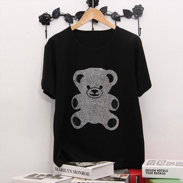 summer korean of the short womens t shirt sleeved loose fashion with diamonds cotton black plus size women tide, White
summer korean of the short womens t shirt sleeved loose fashion with diamonds cotton black plus size women tide, White