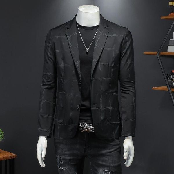 men's suits & blazers trend brand fashion men blazer vintage luxury stylish business casual suit single-breasted striped print homme, White;black
men's suits & blazers trend brand fashion men blazer vintage luxury stylish business casual suit single-breasted striped print homme, White;black