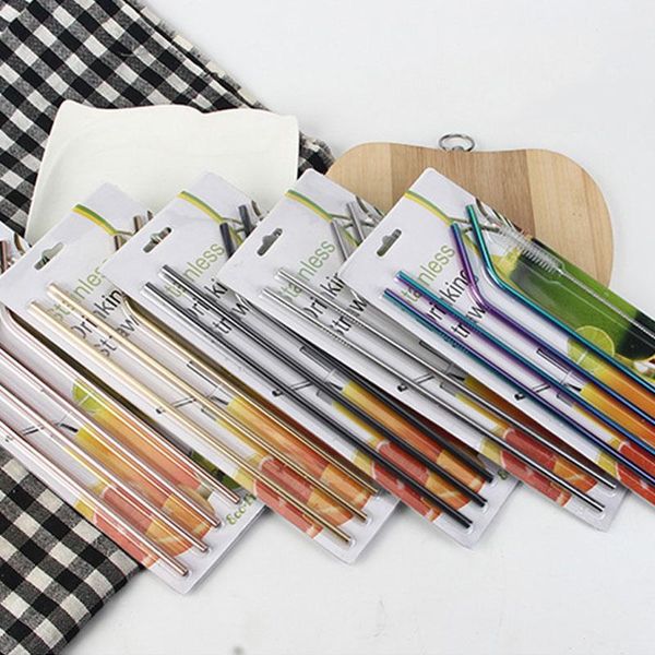 drinking straws 5pcs/set reusable metal straw 304 stainless steel with cleaner brush for mugs party bar accessories
drinking straws 5pcs/set reusable metal straw 304 stainless steel with cleaner brush for mugs party bar accessories