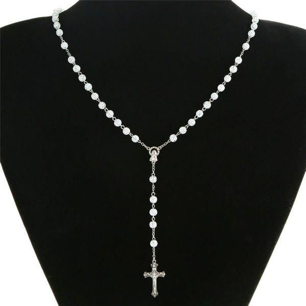 pendant necklaces beads chain rosary necklace for women men cross christian prayer jewelry, Silver
pendant necklaces beads chain rosary necklace for women men cross christian prayer jewelry, Silver