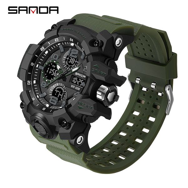 sanda sports military men's watches waterproof dual display quartz wristwatch for male clock satch relogios masculino 6021 210310, Slivery;brown
sanda sports military men's watches waterproof dual display quartz wristwatch for male clock satch relogios masculino 6021 210310, Slivery;brown