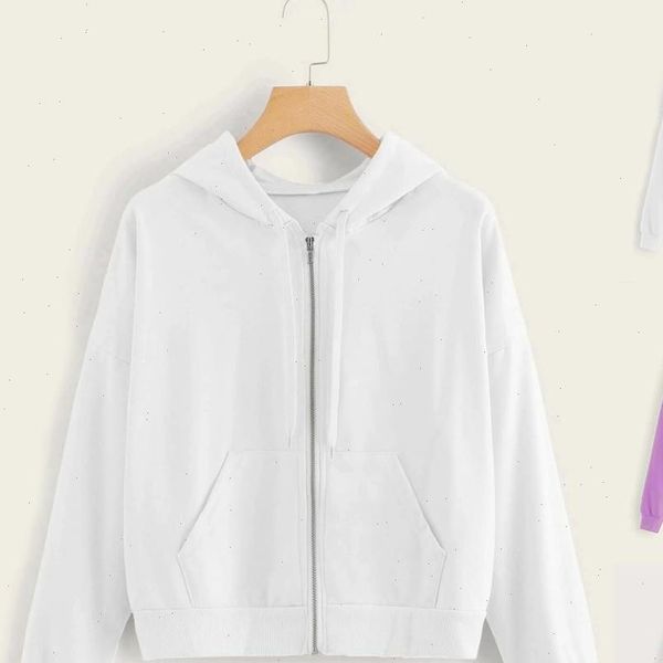 40 women casual solid long sleeve sweatshirt zipper pocket shirt hooded sweet elegant basic autumn brief white hoodies, Black
40 women casual solid long sleeve sweatshirt zipper pocket shirt hooded sweet elegant basic autumn brief white hoodies, Black