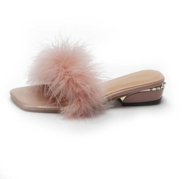 slippers lady fur embellished slip-on woman peep toe square low heels sandals female outdoor slingback slides 2021, Black
slippers lady fur embellished slip-on woman peep toe square low heels sandals female outdoor slingback slides 2021, Black
