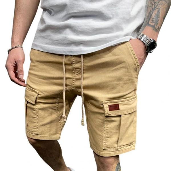 men's shorts men solid color knee length straight wide leg multi pockets cargo streetwear for training summer male sportspants, White;black
men's shorts men solid color knee length straight wide leg multi pockets cargo streetwear for training summer male sportspants, White;black