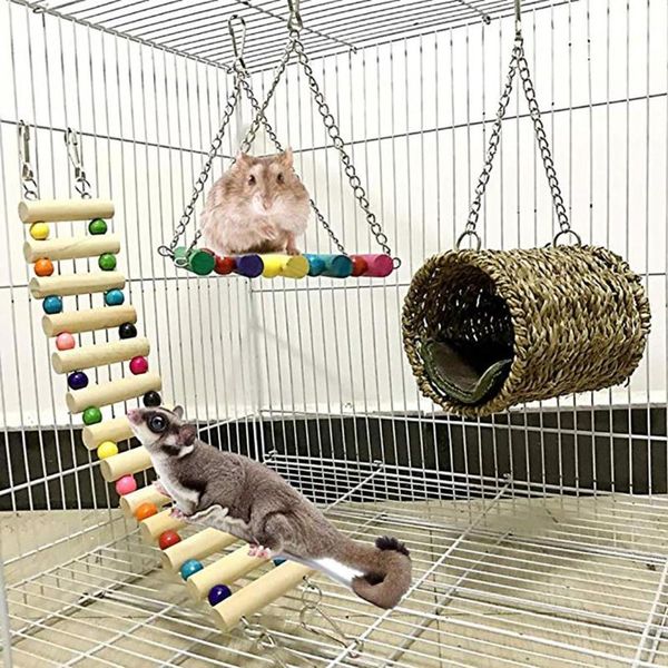 small animal supplies 3pcs pet hammock swing toy tunnel squirrel house bed ladder hamster hanging cage rat nest cages
small animal supplies 3pcs pet hammock swing toy tunnel squirrel house bed ladder hamster hanging cage rat nest cages