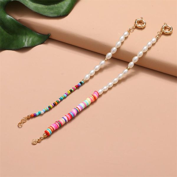 link, chain bohemian fashion creative color rice beads soft ceramic bracelet personality trend imitation pearl women's jewelry gift, Black
link, chain bohemian fashion creative color rice beads soft ceramic bracelet personality trend imitation pearl women's jewelry gift, Black