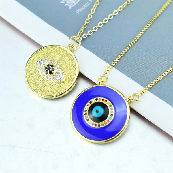 chains 2021 evil eye ladies necklace round drop oil cz zircon micro-inlaid jewelry stainless steel chain, Silver
chains 2021 evil eye ladies necklace round drop oil cz zircon micro-inlaid jewelry stainless steel chain, Silver