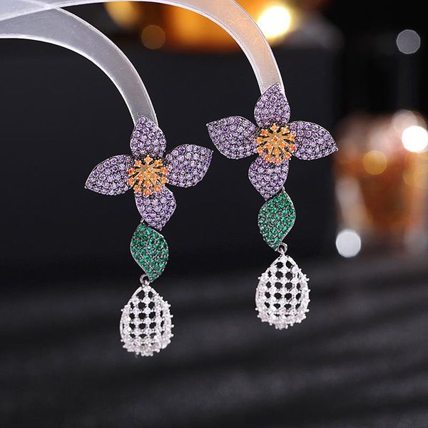 dangle & chandelier bilincolor fashion skirt luxury purple and green drop earring for women, Silver
dangle & chandelier bilincolor fashion skirt luxury purple and green drop earring for women, Silver