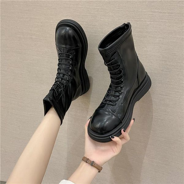 boots 2021 lace-up chunky, non-slip, fashion versatile british style, flat retro, Black
boots 2021 lace-up chunky, non-slip, fashion versatile british style, flat retro, Black