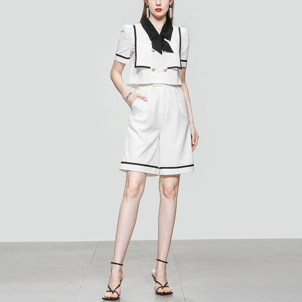 women's tracksuits summer two piece set 2021 fashion short sleeve color matching shirts shorts suits korean double breasted coat, Gray
women's tracksuits summer two piece set 2021 fashion short sleeve color matching shirts shorts suits korean double breasted coat, Gray